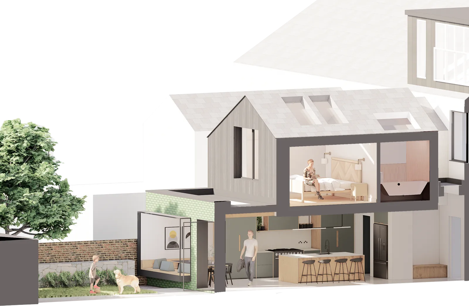 Planning drawings for a contemporary home extension in South Wales